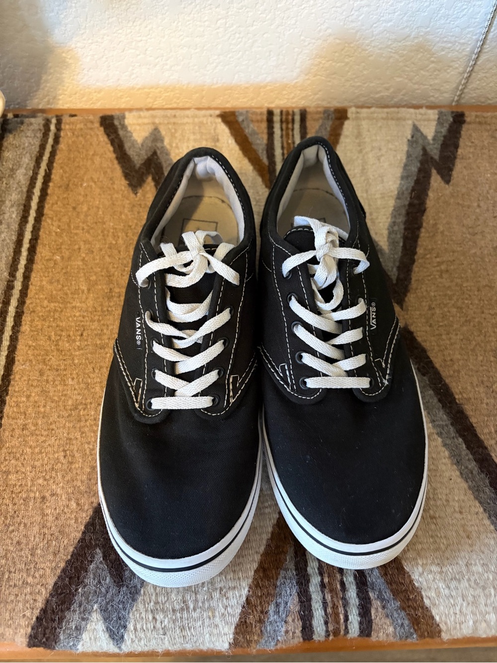 Vans Black Canvas Low-Top Sneakers with White Accents